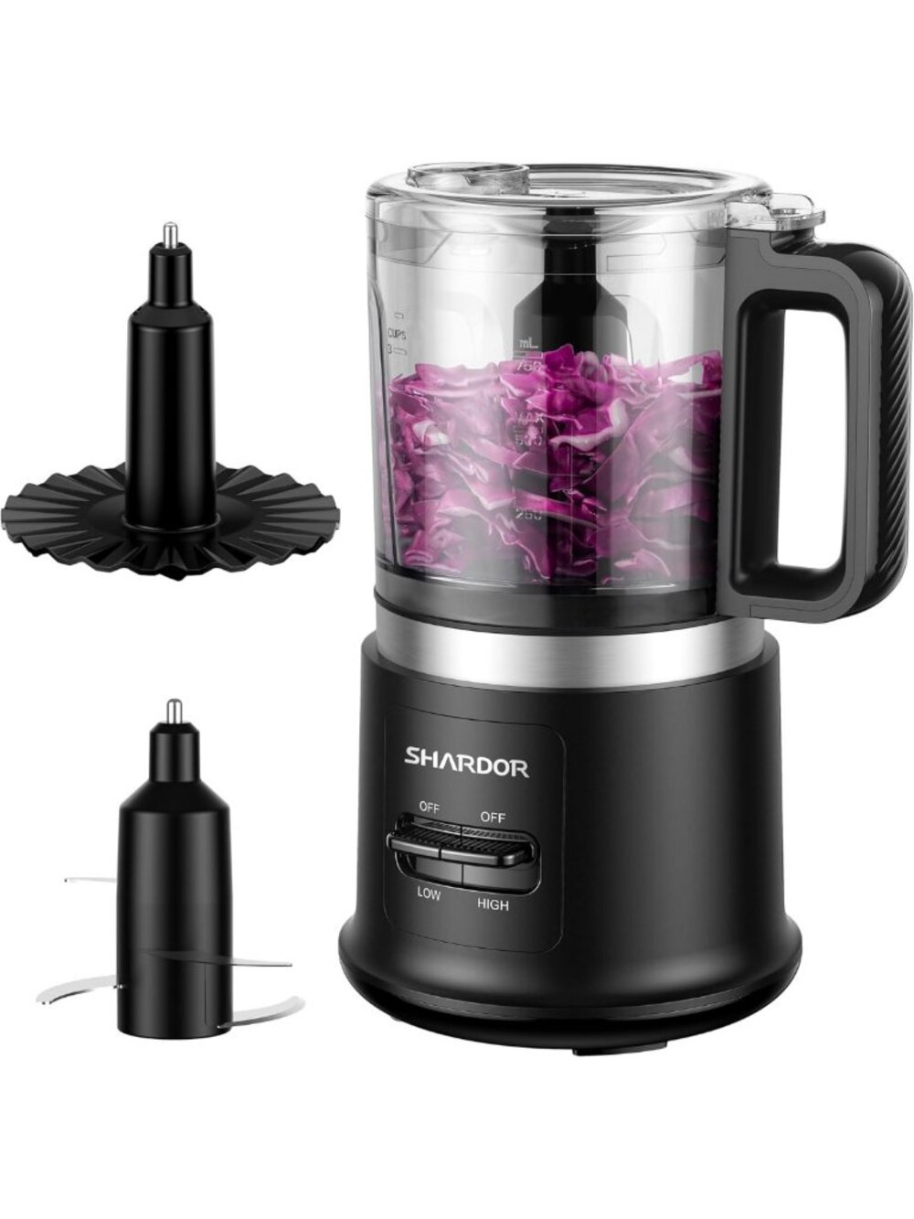 Compact 4-Cup Electric Food Chopper & Grinder, 2-Speed, 400W, BPA-Free